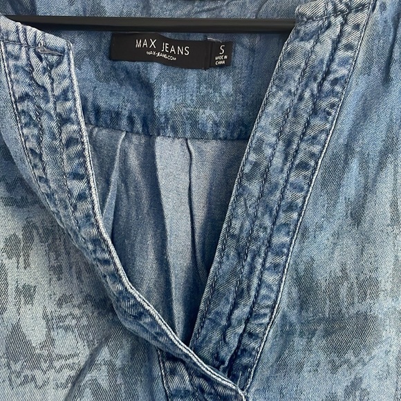 Max Jeans Denim Sleeveless Dress with Animal Print (Size Small) - Picture 2 of 5